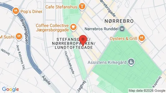 Andelsboliger til salg i Nørrebro - kort over placeringen