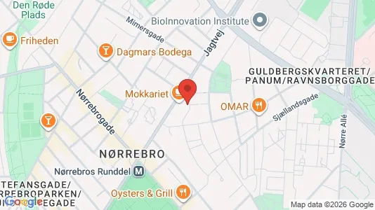 Andelsboliger til salg i Nørrebro - kort over placeringen