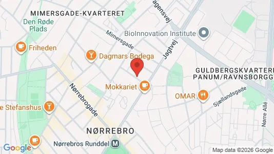 Andelsboliger til salg i Nørrebro - kort over placeringen