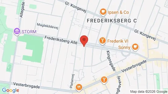 Andelsboliger til salg i Frederiksberg C - kort over placeringen