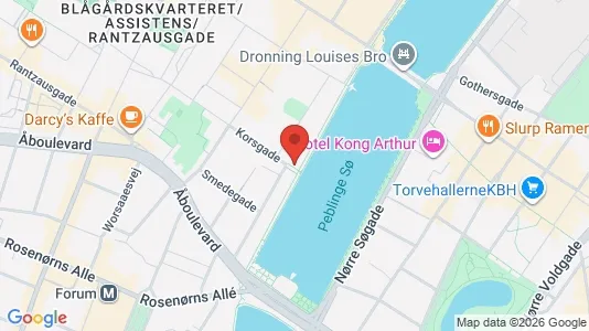 Andelsboliger til salg i Nørrebro - kort over placeringen