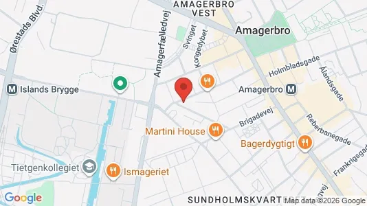 Andelsboliger til salg i København S - kort over placeringen