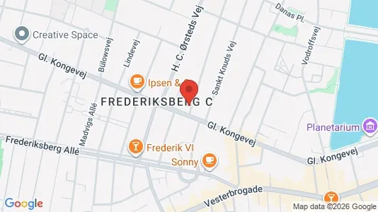 Andelsboliger til salg i Frederiksberg C - kort over placeringen