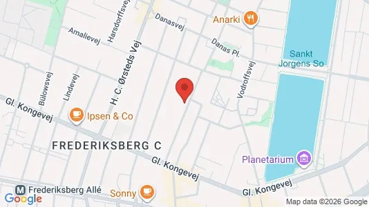Andelsboliger til salg i Frederiksberg C - kort over placeringen