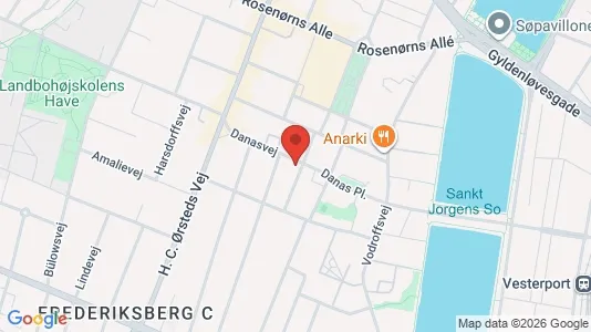 Andelsboliger til salg i Frederiksberg C - kort over placeringen