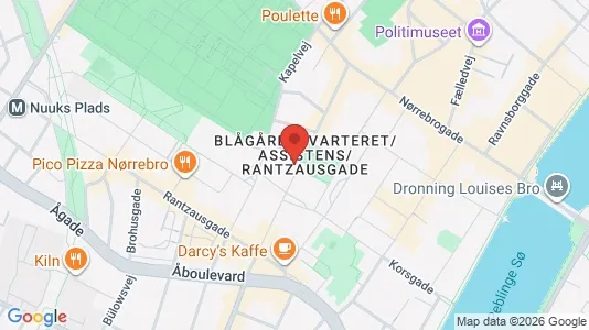 Andelsboliger til salg i Nørrebro - kort over placeringen