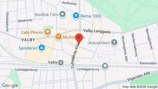 Andelsboliger til salg i Valby - kort over placeringen