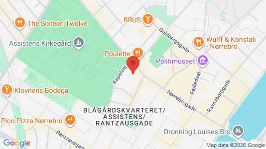 Andelsboliger til salg i Nørrebro - kort over placeringen