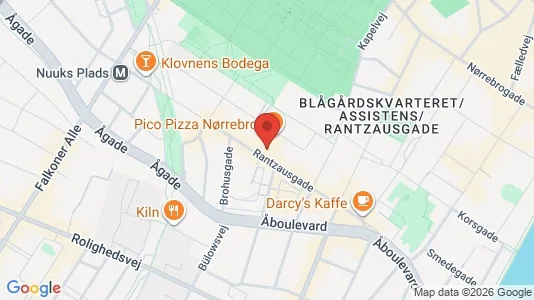 Andelsboliger til salg i Nørrebro - kort over placeringen