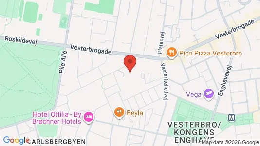 Andelsboliger til salg i Vesterbro - kort over placeringen