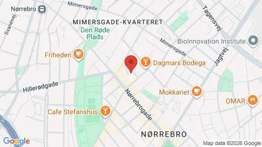 Andelsboliger til salg i Nørrebro - kort over placeringen