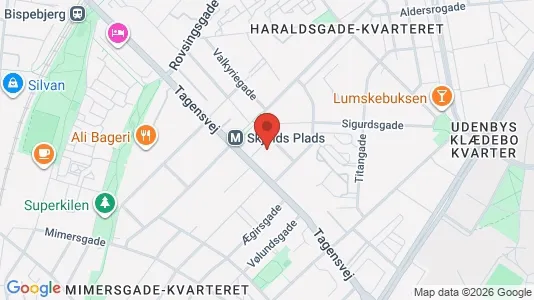 Andelsboliger til salg i Nørrebro - kort over placeringen