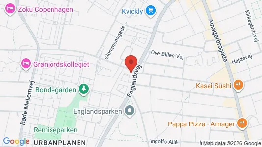 Andelsboliger til salg i København S - kort over placeringen