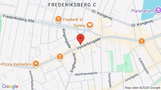 Andelsboliger til salg i Vesterbro - kort over placeringen