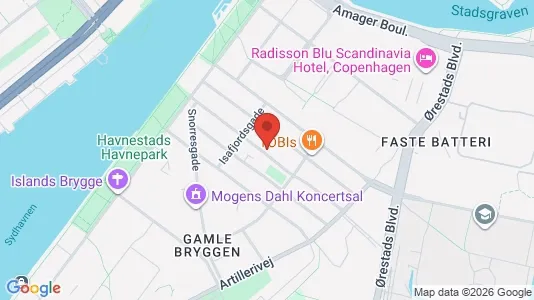 Andelsboliger til salg i København S - kort over placeringen