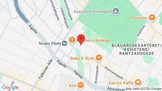 Andelsboliger til salg i Nørrebro - kort over placeringen