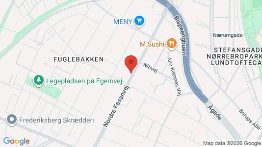 Andelsboliger til salg i Frederiksberg - kort over placeringen
