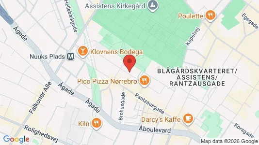 Andelsboliger til salg i Nørrebro - kort over placeringen