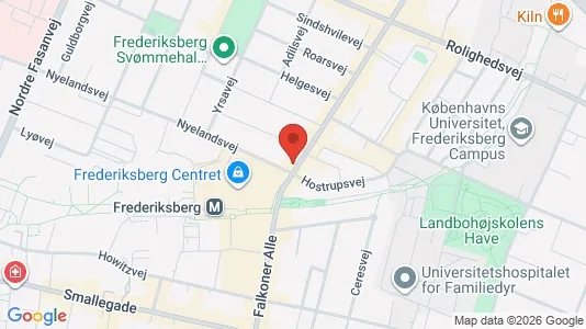 Andelsboliger til salg i Frederiksberg - kort over placeringen