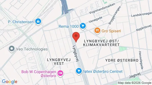 Andelsboliger til salg i Østerbro - kort over placeringen