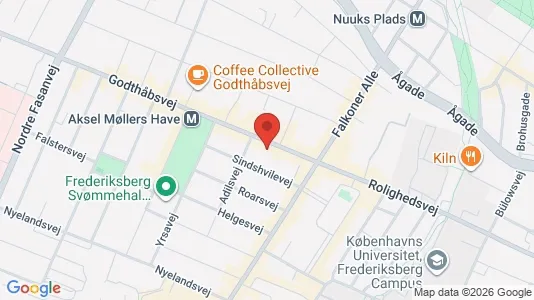 Andelsboliger til salg i Frederiksberg - kort over placeringen