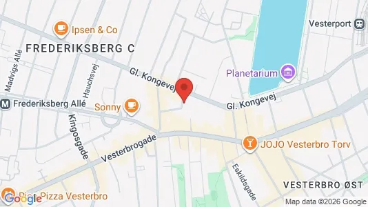 Andelsboliger til salg i Vesterbro - kort over placeringen
