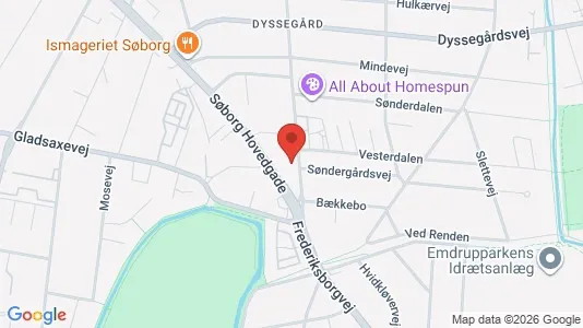 Andelsboliger til salg i Dyssegård - kort over placeringen