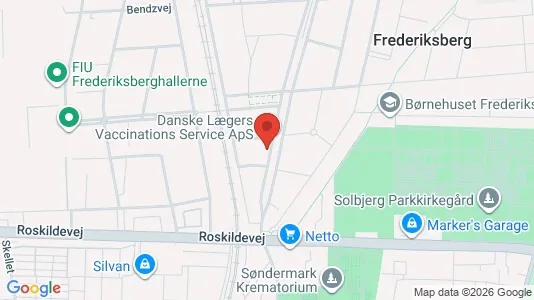 Andelsboliger til salg i Frederiksberg - kort over placeringen
