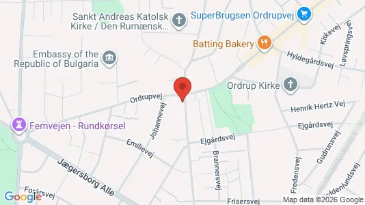 Andelsboliger til salg i Charlottenlund - kort over placeringen