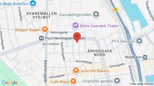 Andelsboliger til salg i Østerbro - kort over placeringen